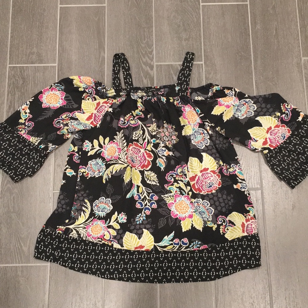 Floral Cold-Shoulder Blouse